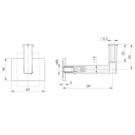 Uchwyt poręczy na ścianę - kołnierz