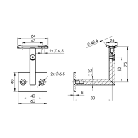 Uchwyt poręczy na słupek ścienny