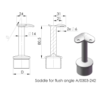 Uchwyt poręczy na słupek - 90°