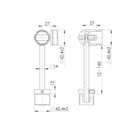 Uchwyt poręczy narożnej z regulacją kąta i wysokości