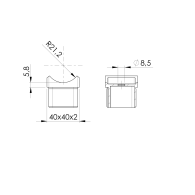 Uchwyt poręczy na słupku prosty