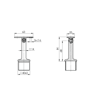 Uchwyt poręczy na słupku - regulowany