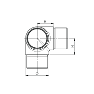 Łączenie poręczy pod kątem 90° do Słupka