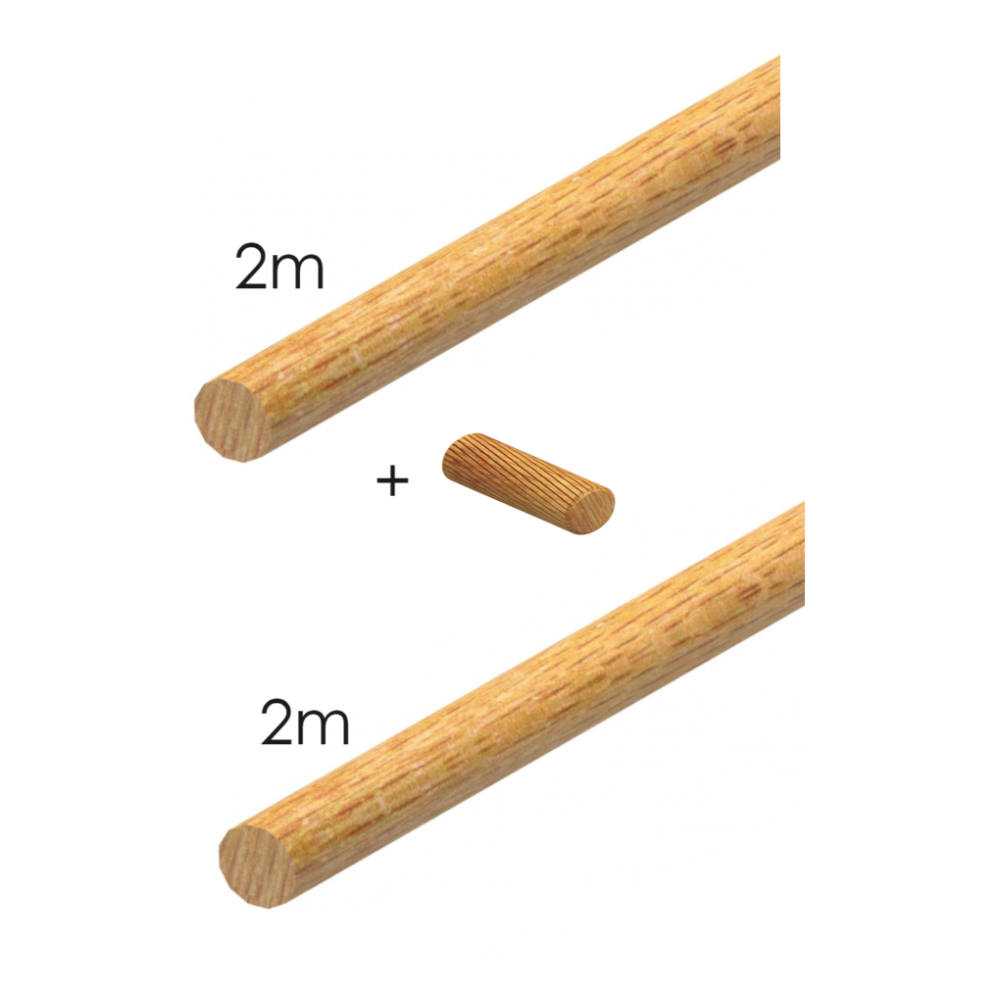 Poręcz drewniana - BUK, 2m+2m