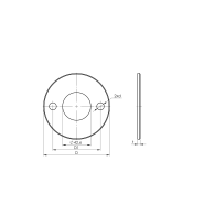 Kotwienie - rozeta AISI304, D100/42,4mm, 2xd11, t4