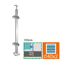 Słupek, Kotwienie górne - dwustronne 90° AISI304,