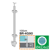 Słupek Nierdzewny - Kotwienie boczne - dwustronny AIS