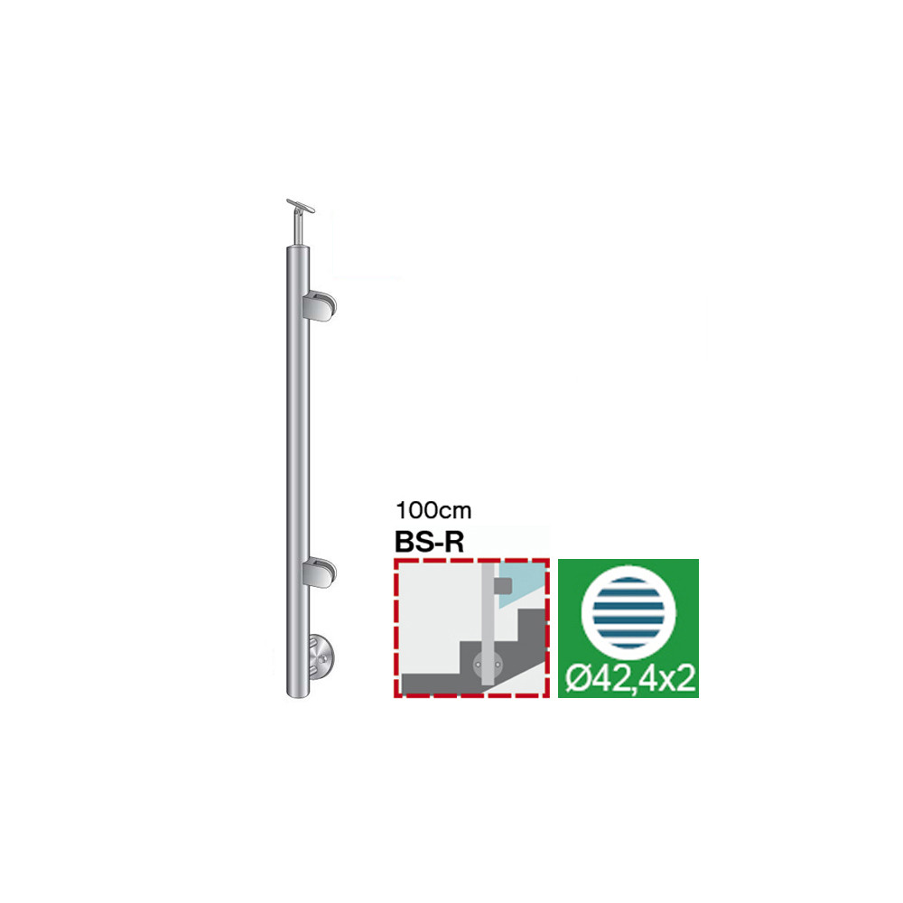 Słupek, Kotwienie boczne - prawe - do schodów AISI304