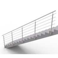 Balustrada ze stali nierdzewnej do schodów, 6000x1000mm, BS