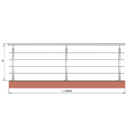 Balustrada - stal nierdzewna, VR AISI304, 40x40x2/4xd12/H900/