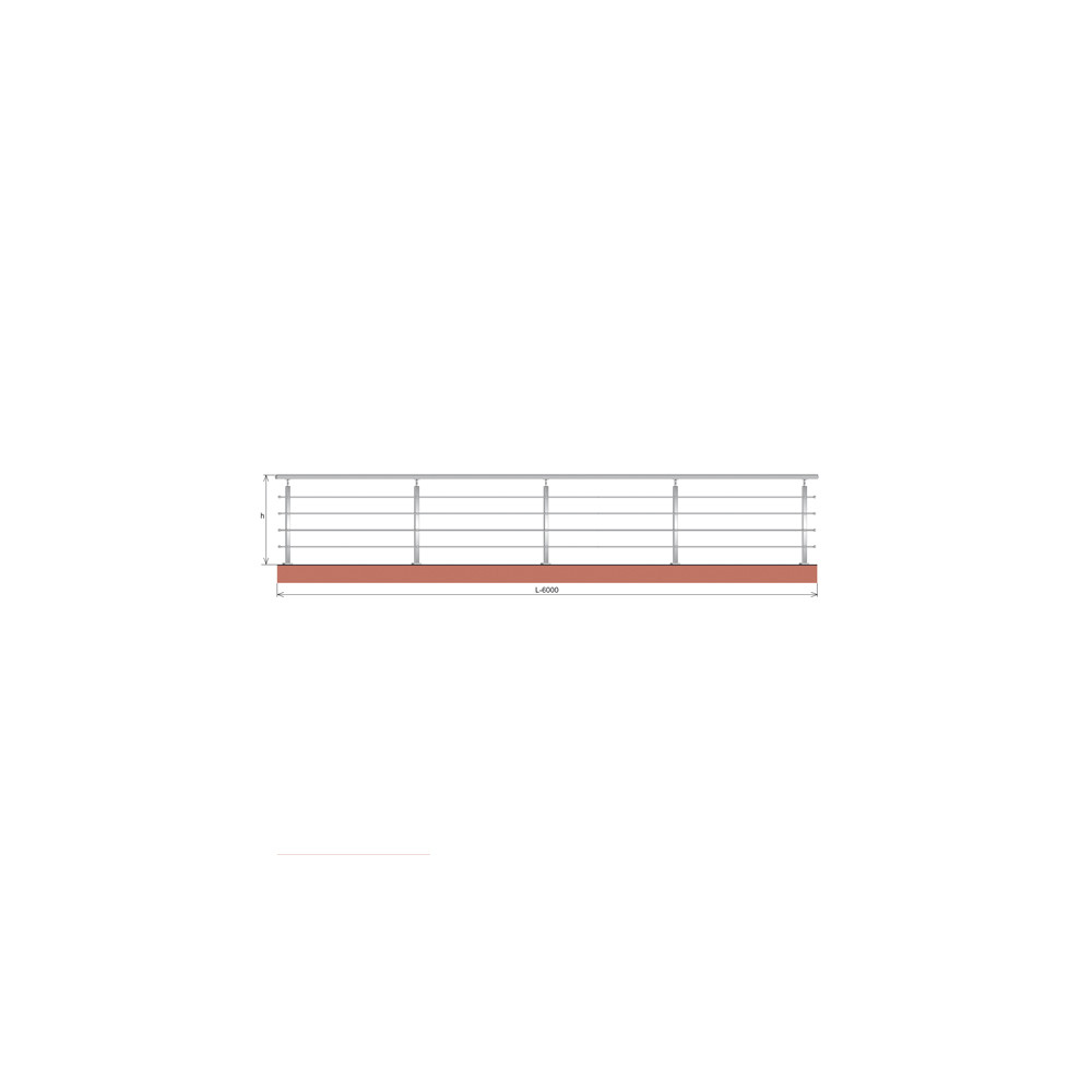Balustrada, VK-straight AISI304, 40x40x2/4xd12/H900/L6