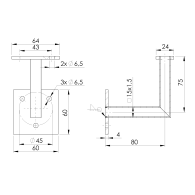 Uchwyt poręczy na ścianę - kołnierz