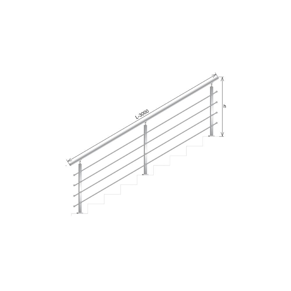 Balustrada VS AISI304, 40x40x2/4xd12/H900/L30