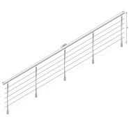 Balustrada, BS, schody AISI304, 40x40x2/4xd12/H900/