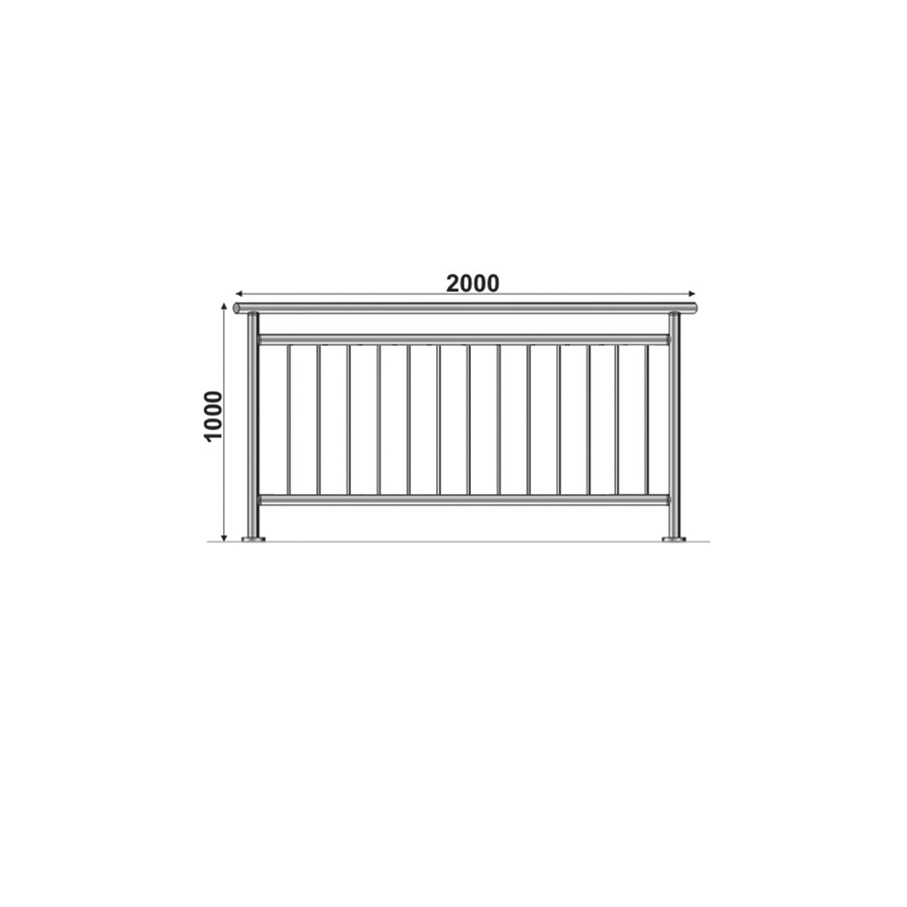 Balustrada pionowa, VK- prosta AISI304, D42,4/d12ve