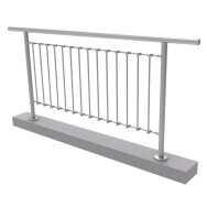 Balustrada pionowa, VK- prosta AISI304, D42,4/d12ve