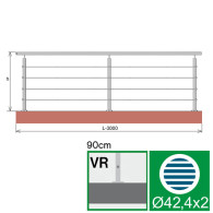 Balustrada kablowa ze stali nierdzewnej, 3000x900mm
