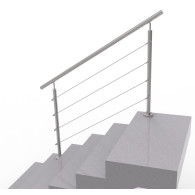 Nierdzewna balustrada linowa do schodów, 1500x900mm