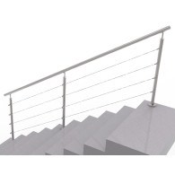 Nierdzewna balustrada linowa do schodów, 3000x900mm