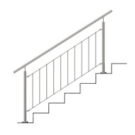 Balustrada pionowa, VK- prosta AISI304, D42,4/d12ve