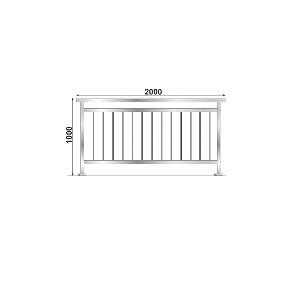 Balustrada pionowa, VK- prosta AISI304, 40x40x2