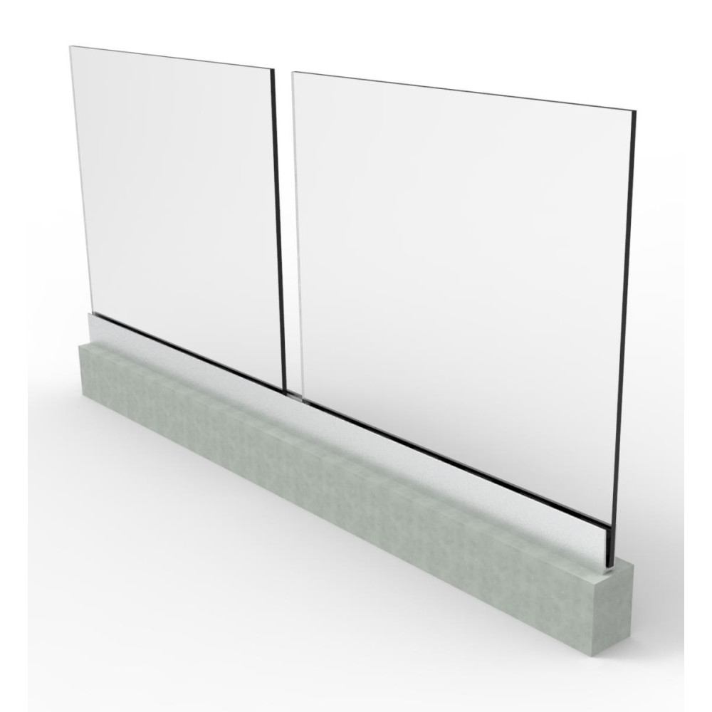 Balustrada całoszklana w profilu AL, 2500x1000mm