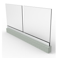 Balustrada całoszklana w profilu AL, 2500x1000mm
