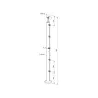 Słupek Nierdzewny, Kotwienie górne - do schodów