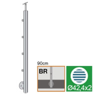 Słupek ze stali nierdzewnej, Kotwienie boczne - proste