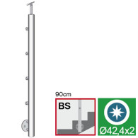 Słupek, Kotwienie boczne - do schodów AISI304, D42,4x