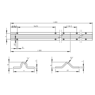 Dolna szyna prowadząca -V INOX, L3m