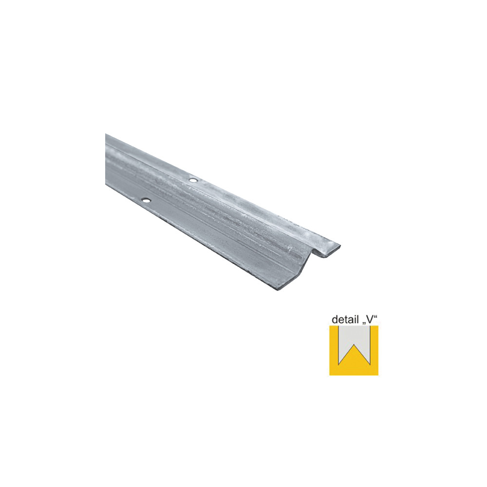 Szyna prowadząca dolna-V, Zn, 59,5x14,5mm, t3mm