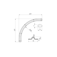 Szyna prowadząca Bottom-U, zakrzywienie 90 stopni