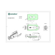 Zamek do drzwi szklanych inox, szkło t 8,10,12mm