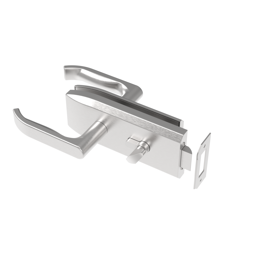 Zamek do drzwi szklanych inox, szkło t 8,10,12mm