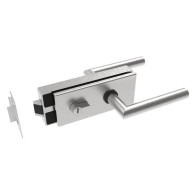 Zamek do drzwi szklanych AISI304 + wkładka PZ