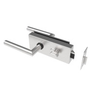 Zamek do drzwi szklanych AISI304 + wkładka PZ