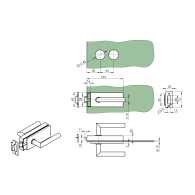 Zamek do drzwi szklanych AISI304 UV