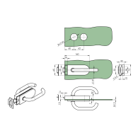 Zamek do drzwi szklanych AISI304 UV