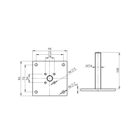Kotwienie górnego drewnianego słupka 95x95x5