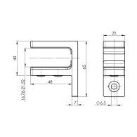 Uchwyt na szkło - szkło/ściana