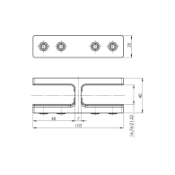 Uchwyt do szkła - szkło/szkło - 180°
