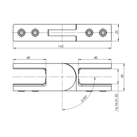 Uchwyt na szkło - szkło/szkło - regulowany