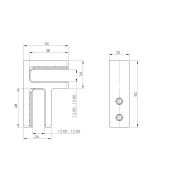 Uchwyt do szkła - szkło/szkło - 90°