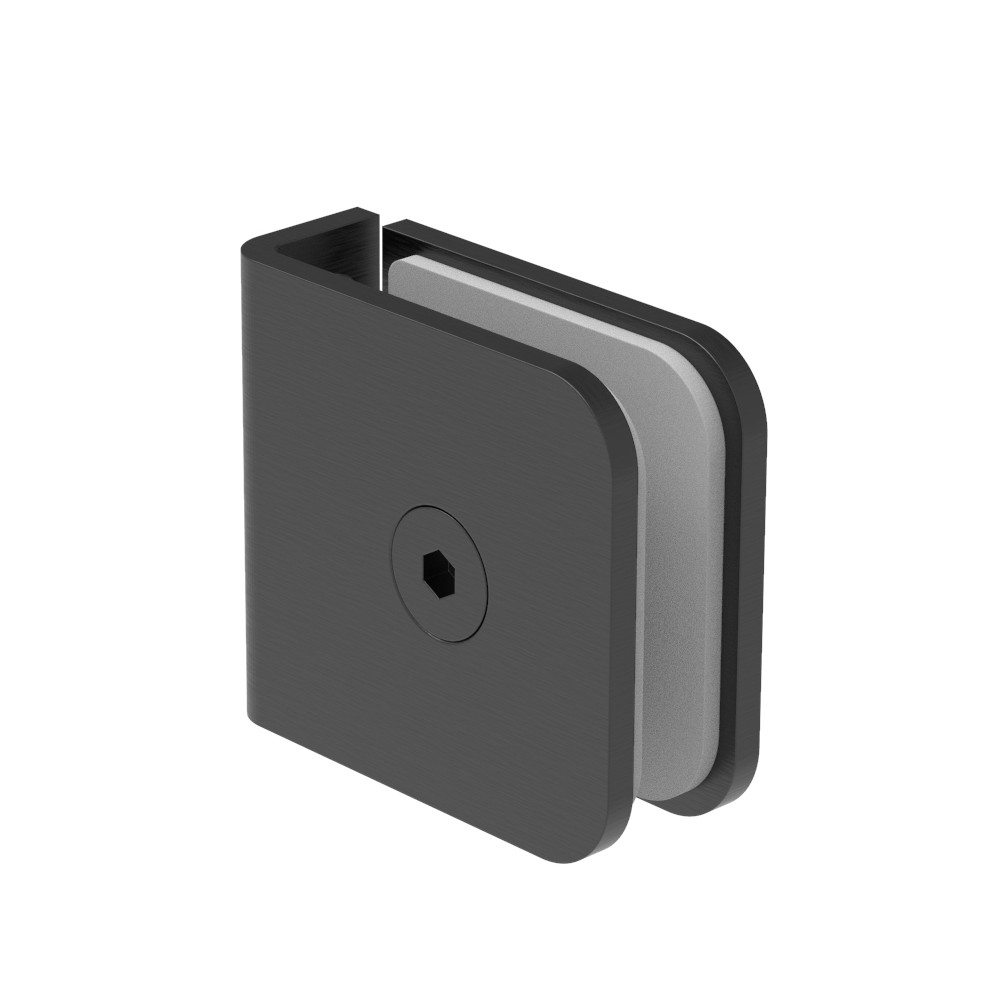 Przeszklenie stałe - uchwyt szkła, AISI 304, CZARNY