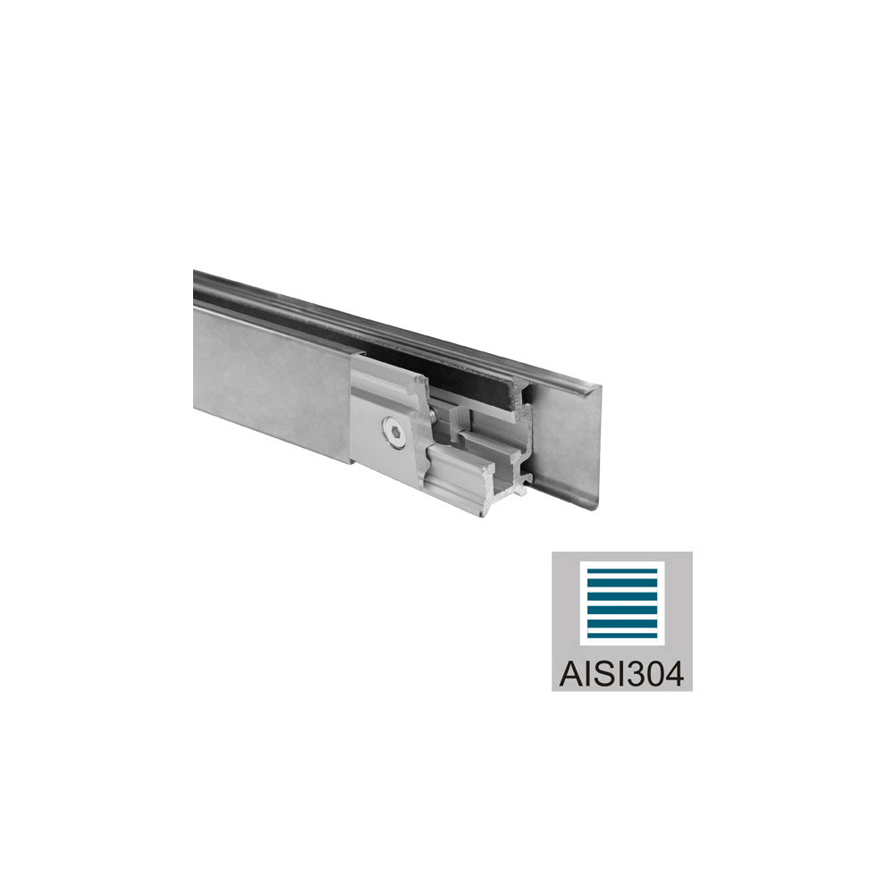 Przeszklenie stałe - zestaw 3 m profili AISI 304, K320