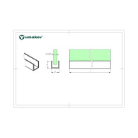Przeszklenie stałe - profil U 20x12x2mm t8mm CZARNY