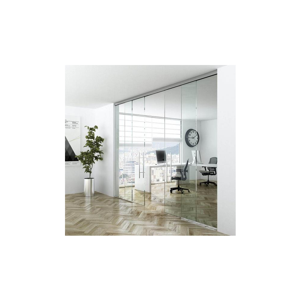 Okucia - listwa drzwi przesuwnych + stałe przeszklenie AL synchro