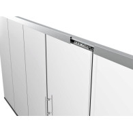 Okucia - drzwi przesuwne + stałe przeszklenie AL