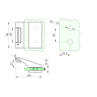 Zawias do drzwi szklanych AISI304 office